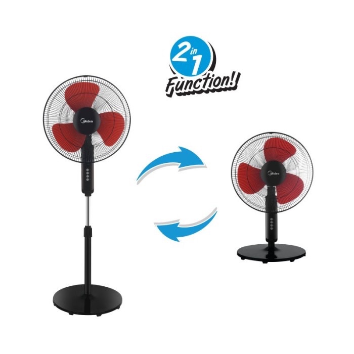 STANDFAN MIDEA 16 INCH 2 IN 1  KIPAS ANGIN BERDIRI / DUDUK MIDEA FS40-19K