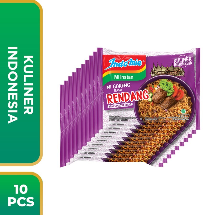 

10 PCS - Indomie Mi Instan Goreng Rasa Rendang 91g