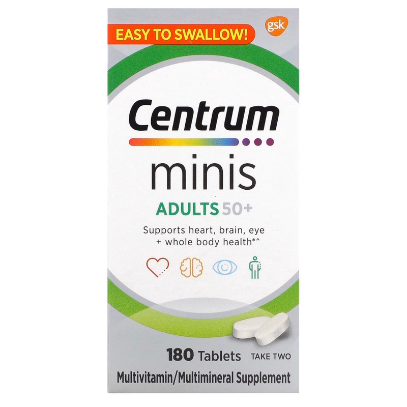 Centrum Minis Adults 50+ Silver 180 Tablets Usa