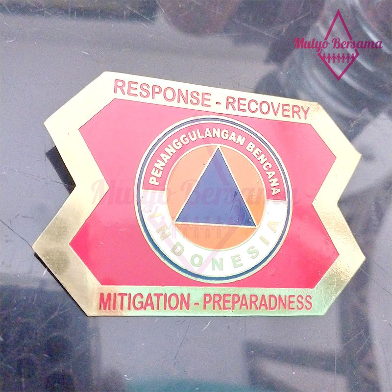 Lencana Emblem Penanggulangan Bencana Indonesia Emblem Topi Logo BNPB - Mulyo Bersama