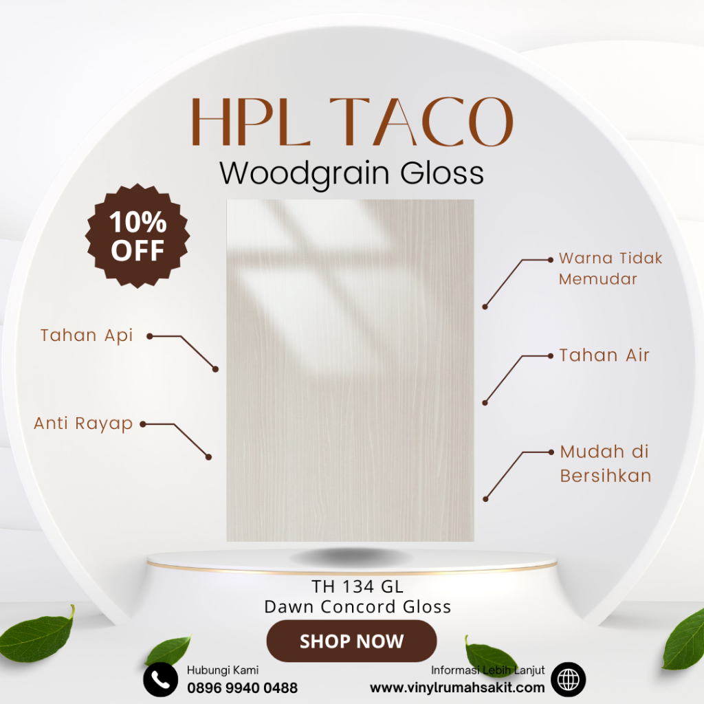 HPL Taco kode TH 134 GL - Dawn Concord Gloss [Woodgrain Gloss]