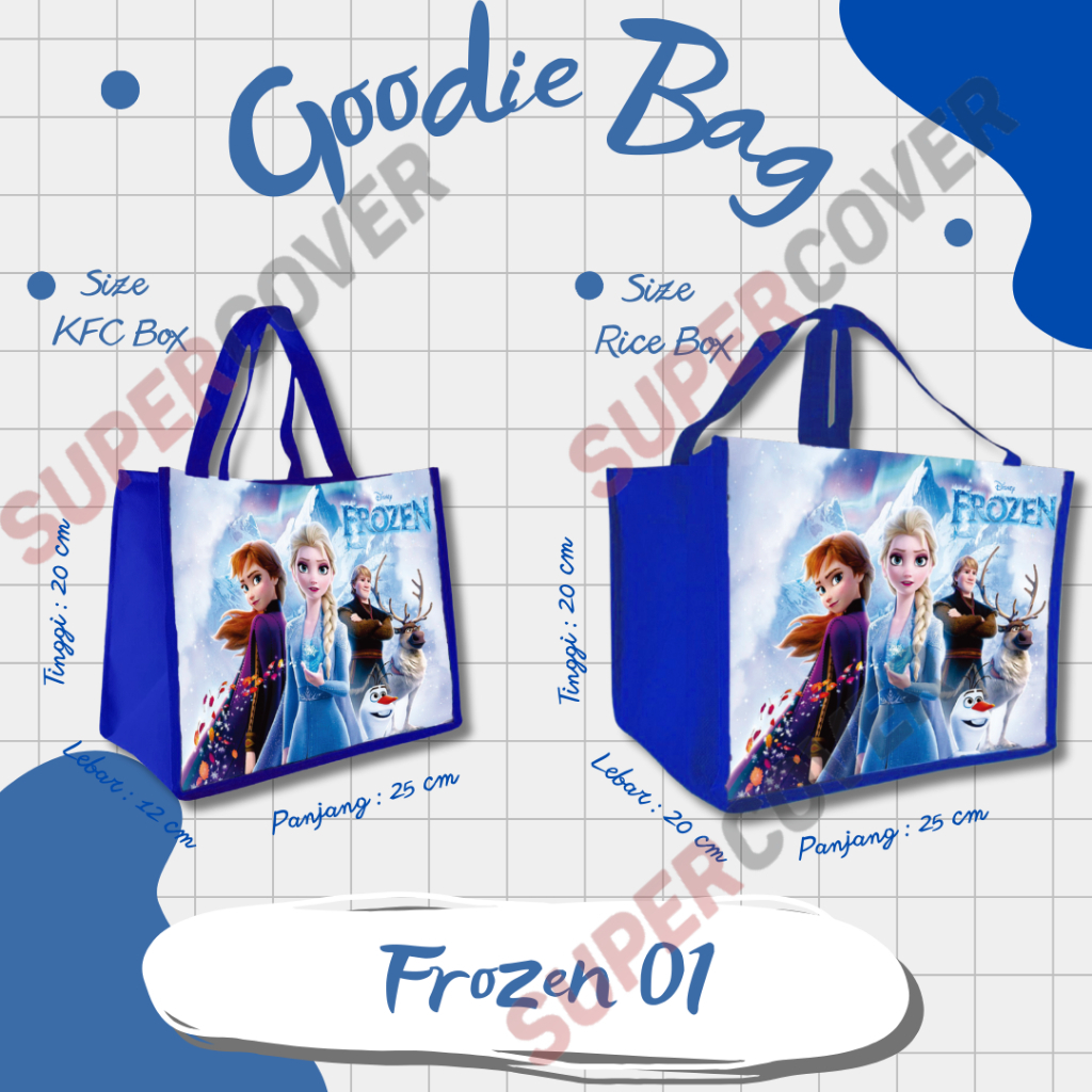 

Tas Goodie Bag Gambar Frozen 01 warna Biru Tua, Karakter Frozen warna Biru Tua untuk Acara Ulang Tahun, Tasyakuran, Aqiqah, Khitan dll