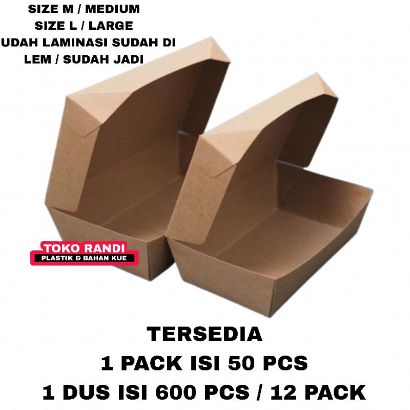 

Lunch BOX BROWN KRAFT JADI ISI 50 PCS SIZE M / L