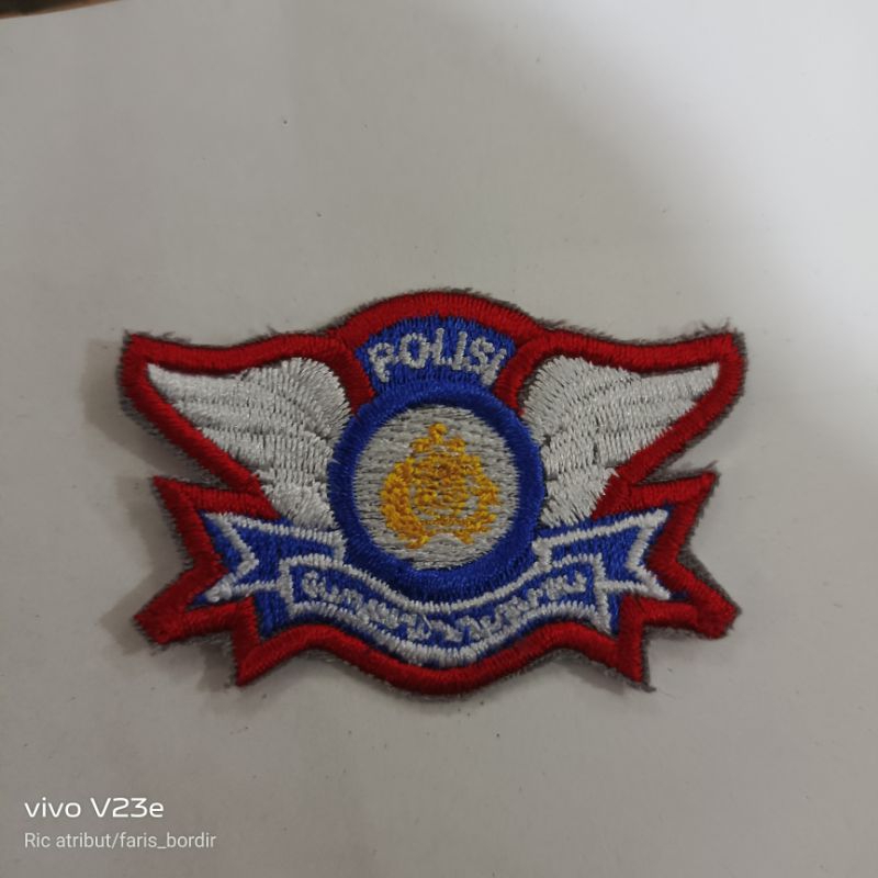 BET BORDIR LOGO LAMBANG PELOPOR LANTAS POLRI TERBATU LOGO LALU LINTAS
