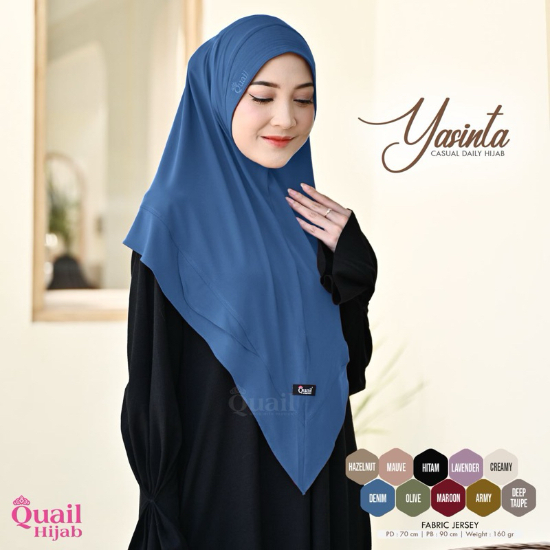 Yasinta Daily Hijab Original Quail Hijab Quail Jilbab Instan Quail Jilbab Jersey Wanita Yasinta Quai
