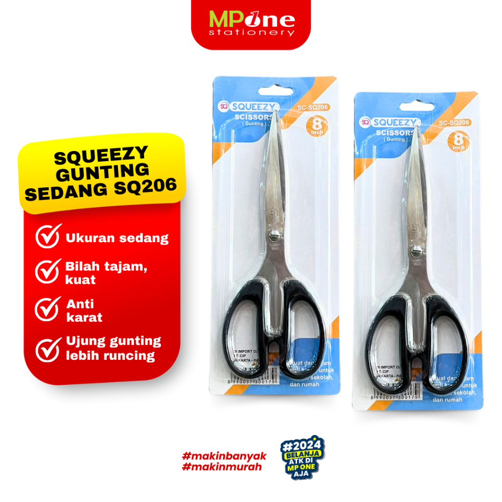 

(1 PCS) SQUEEZY GUNTING BESAR SQ208 / GUNTING TAJAM SERBAGUNA UKURAN BESAR SQUEEZY