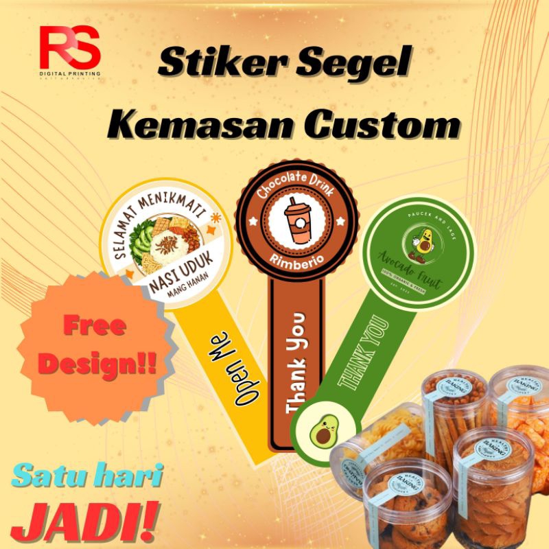 

STIKER SEGEL KEMASAN CUSTOM / CETAK STIKER SEGEL CUSTOM SEHARI JADI/STIKER TOPLES MAKANAN