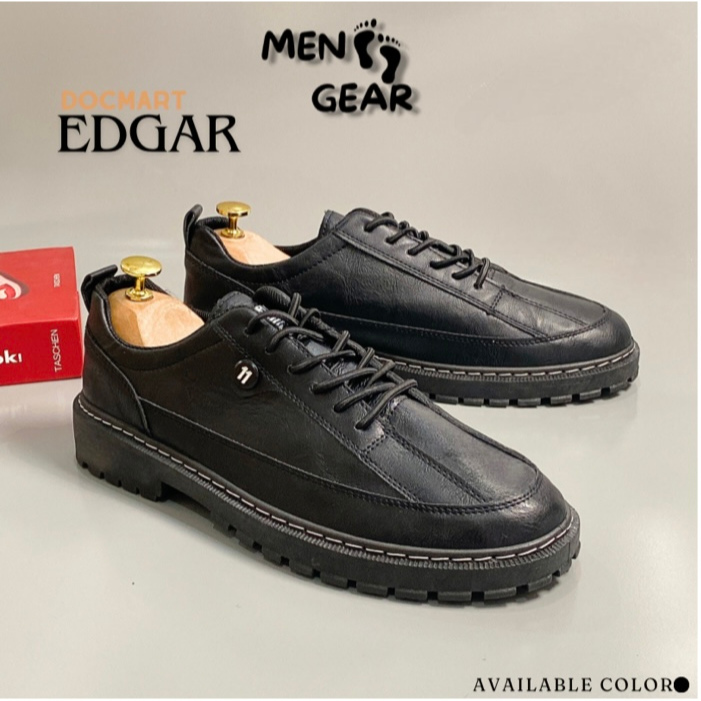 MENFOOTGEAR Edgar Sepatu Pantofel Pria Original Sepatu Kerja Formal Cowok Docmart Hitam
