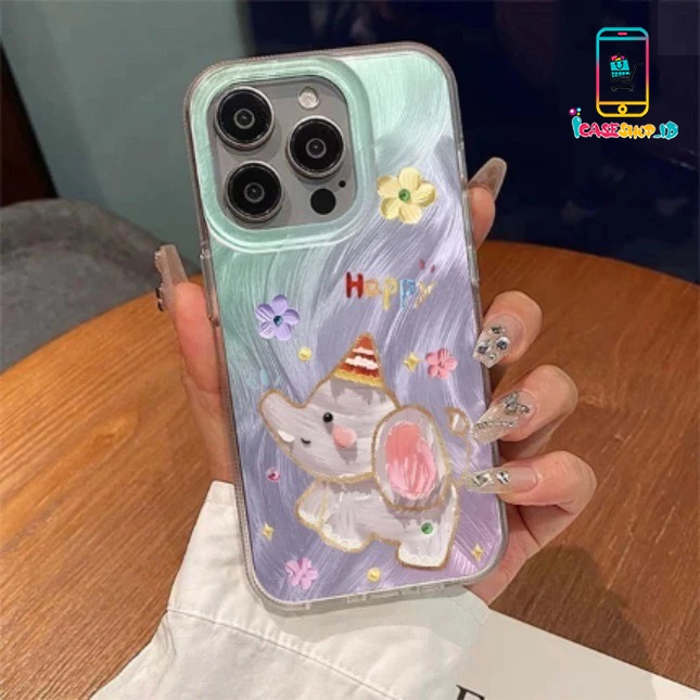SS971 SOFTCASE SILIKON HAPPY LITTLE ELEPHANT UNTUK REALME 5 5i 9i 11 14 14T  C1 C2 C11 C12 C15 C17 C