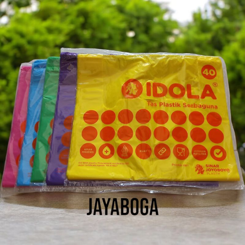 kantong plastik kresek idola warna warni ukuran 15 24 40