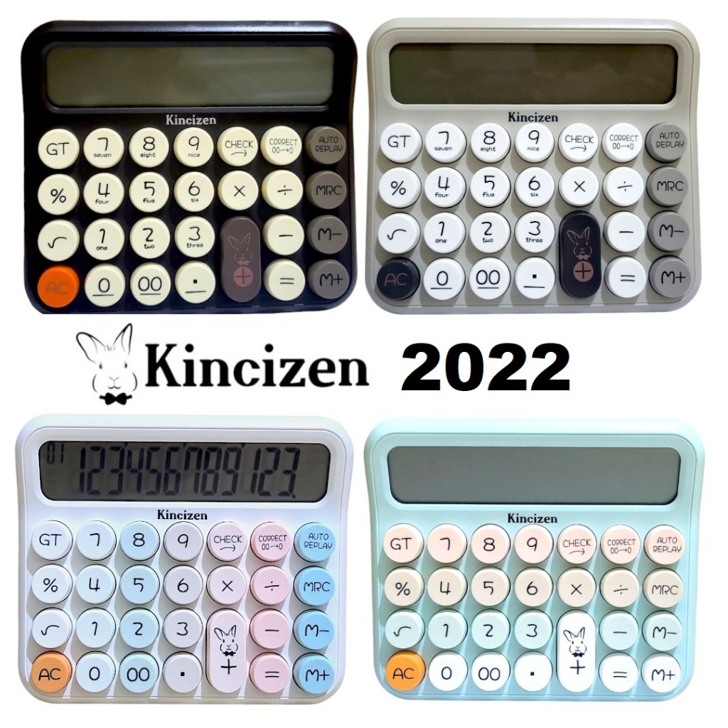 

KINCIZEN KC-2022 Kalkulator mekanis siswa sekolah layar besar kantor Tombol bulat 12 Digit Calculator Large Display Dot Keyboard Button Office Supplies unik lucu MURAH free Baterai Matematika