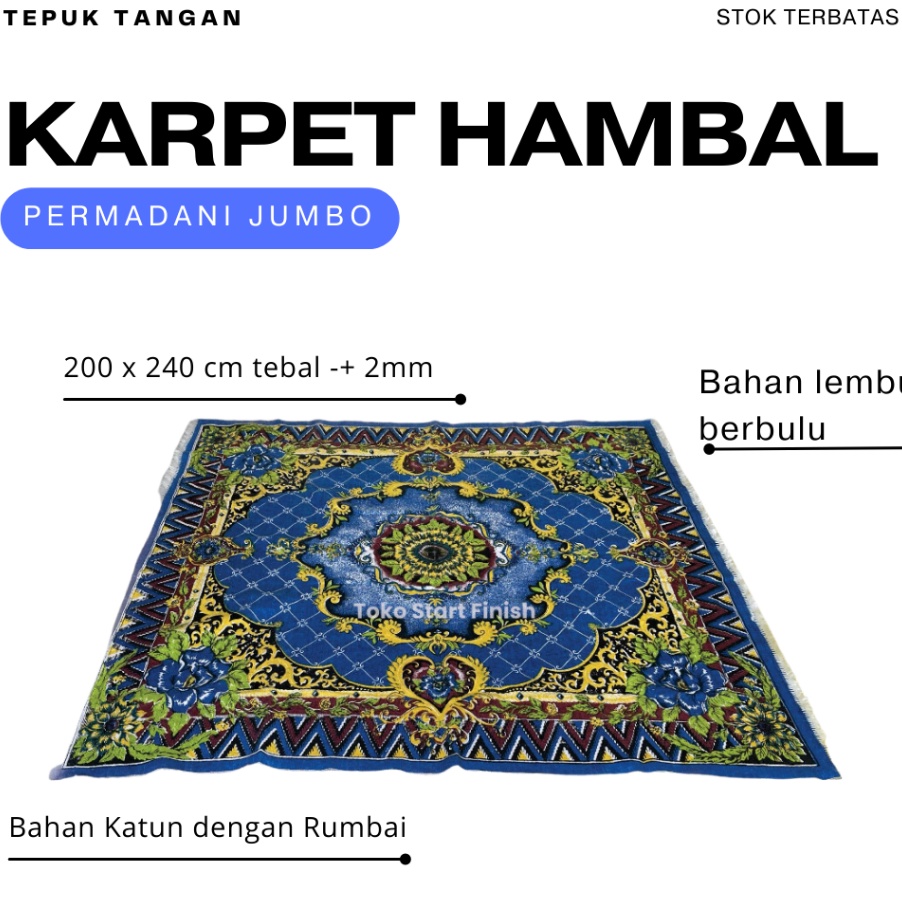 FESTIVAL DISKON KARPET HAMBAL PERMADANI JUMBO 2x24cm  Karpet Lantai Bahan Rajut  Karpet Permadani Mo