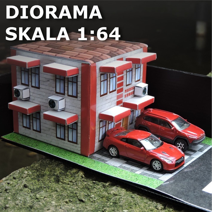 Diorama Diecast Hotwheels Tomica Rumah Skala 64