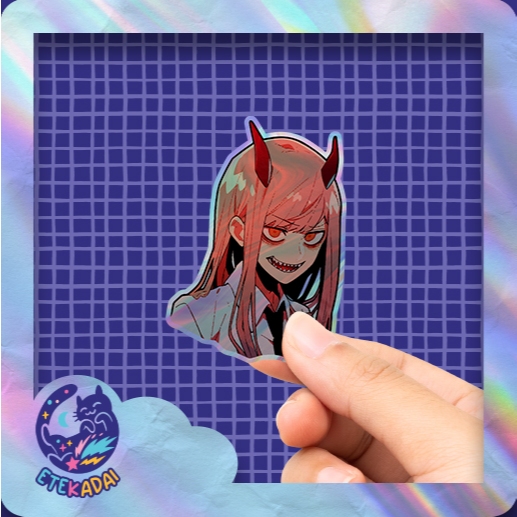 

Stiker Hologram Anime Chainsaw Man Power 4