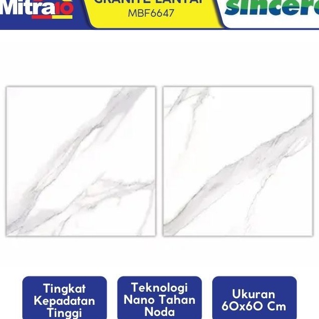 Sincere Granite Lantai MBF6647 6x6 Cm Putih