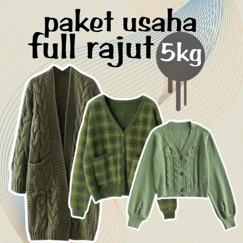 Paket usaha full rajut  bkk new 5kg isi 15-30pcs, rajut murah, baju murah bisa COD