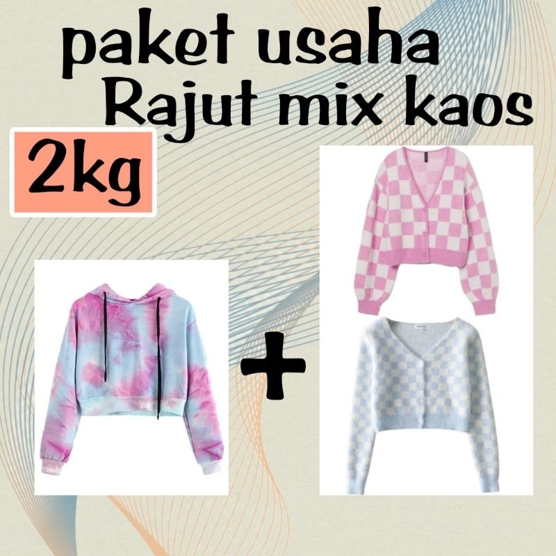 Paket usaha rajut mix kaos isi 6-10 pcs, rajut murah, kaos murah, baju murah bisa COD