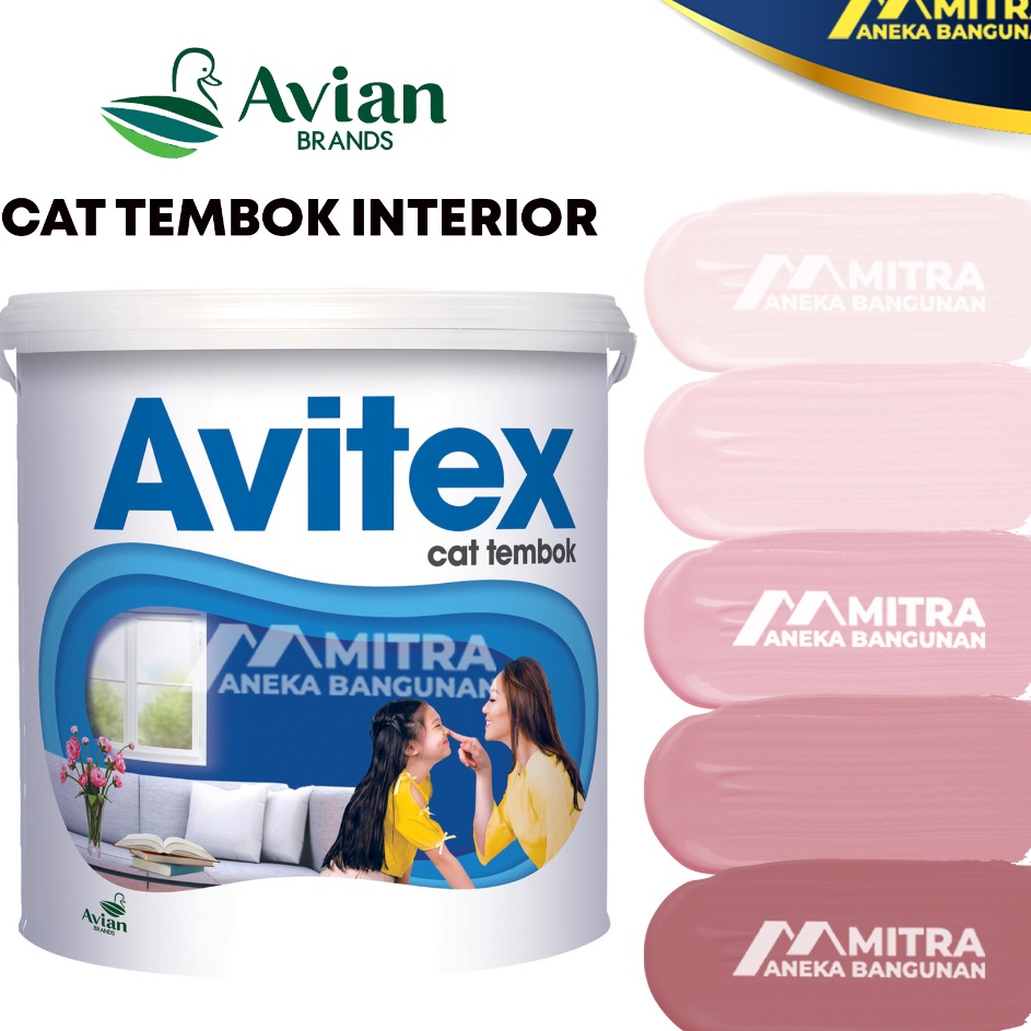 Super Shipping  CAT TEMBOK AVITEX INTERIOR 5 KG  AVIAN P2 BABY PINK DUSTY PINK