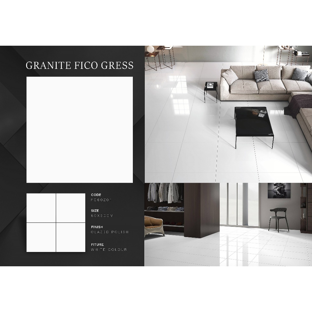 GRANIT FICO GRESS 60X60/ 80X80 HIGHQUALITY/ CONNECT/ TIDAK CONNECTING/ FICO GRESS GRANITE TILE