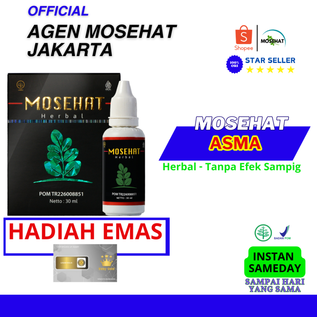 Mosehat Herbal Asma Sesek Napas Nafas Tanpa Efek Samping BPOM ORI