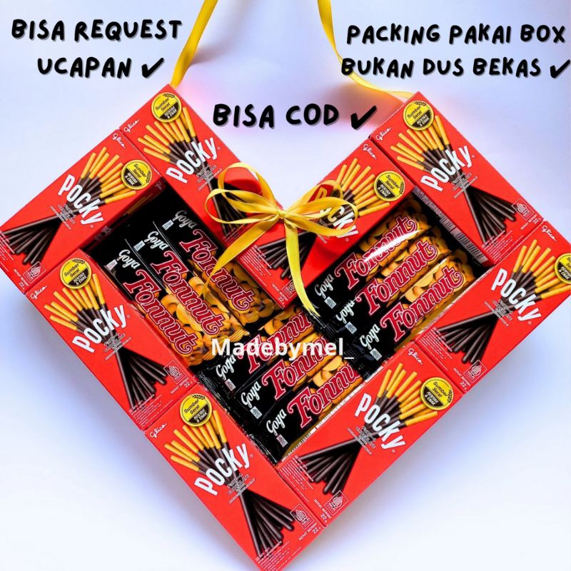 Pocky love / pocky viral / pocky bentuk love / pocky murah / hampers pocky / pocky love pita / pocky