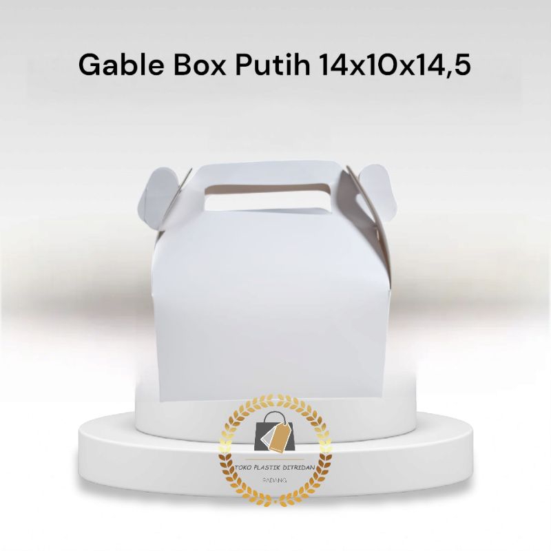 

Gable Box Hampers LEBARAN Souvenir Gift Pack Ivory Putih 14x10x14,5