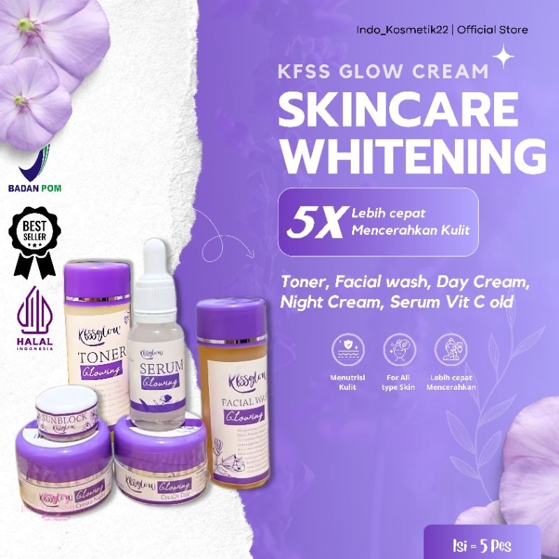 Kfss Glow Skincare BPOM (ORIGINAL 100%) / Perawatan Kulit Sensitif dan Kering untuk Kulit Cerah dan 