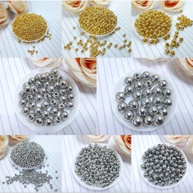 Mutiara Bulat isi 50 pcs | Manik Mote Bola Mrica Monte Jepang Mote Jepang