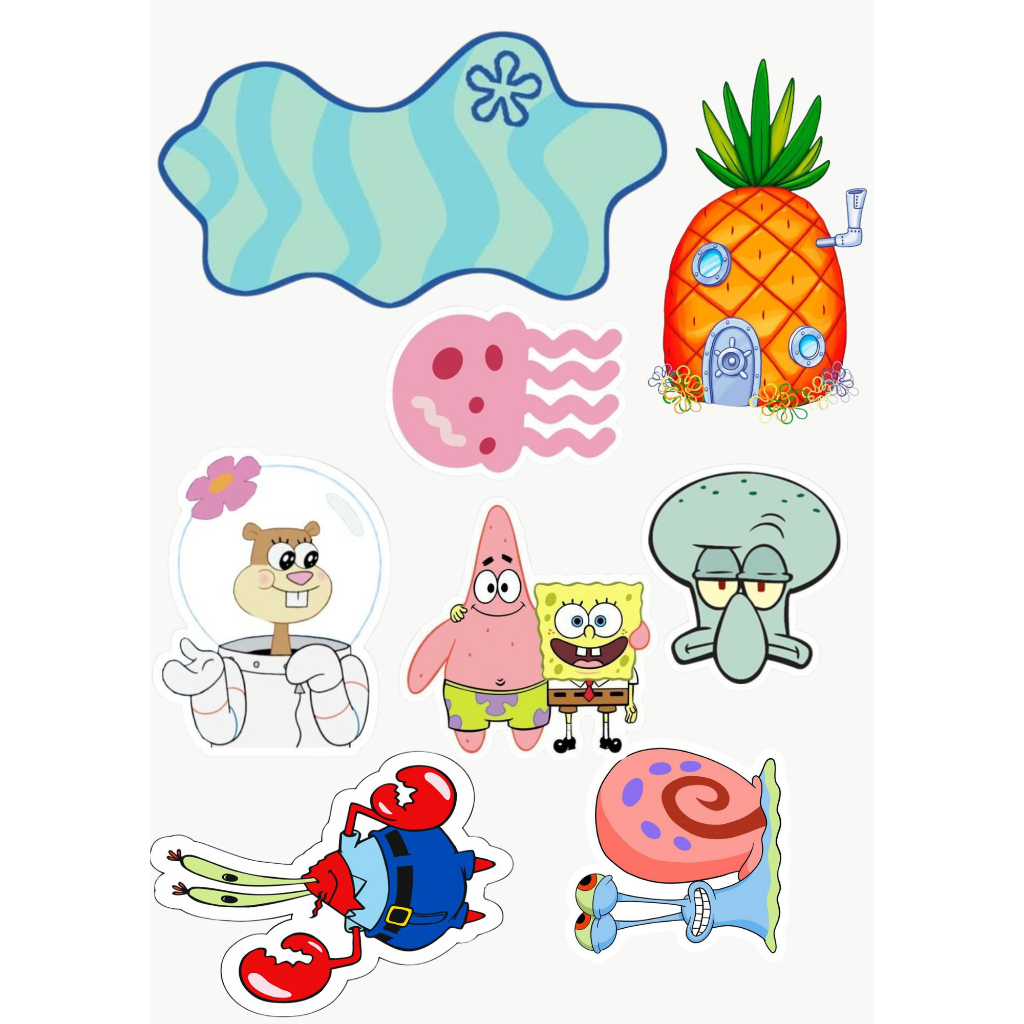 TOPPER CAKE - SPONGEBOB cake topper toper birthday set topper cake hiasan kue anak cowok anak hewan 