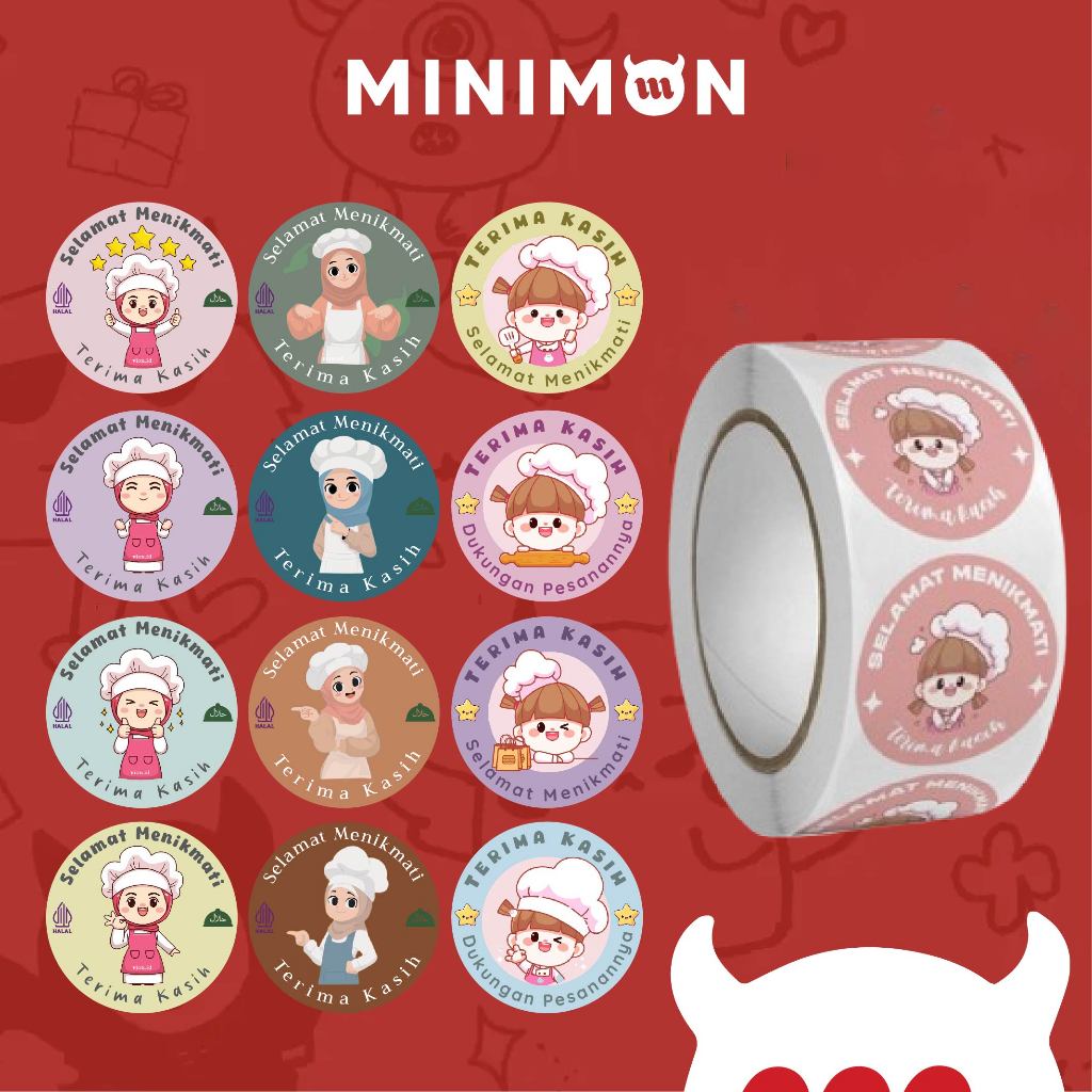 

[MINIMON] 1Rolls STICKER THANK YOU Stiker Packing Tape DIY Terima Kasih 25mm 500pcs SS001