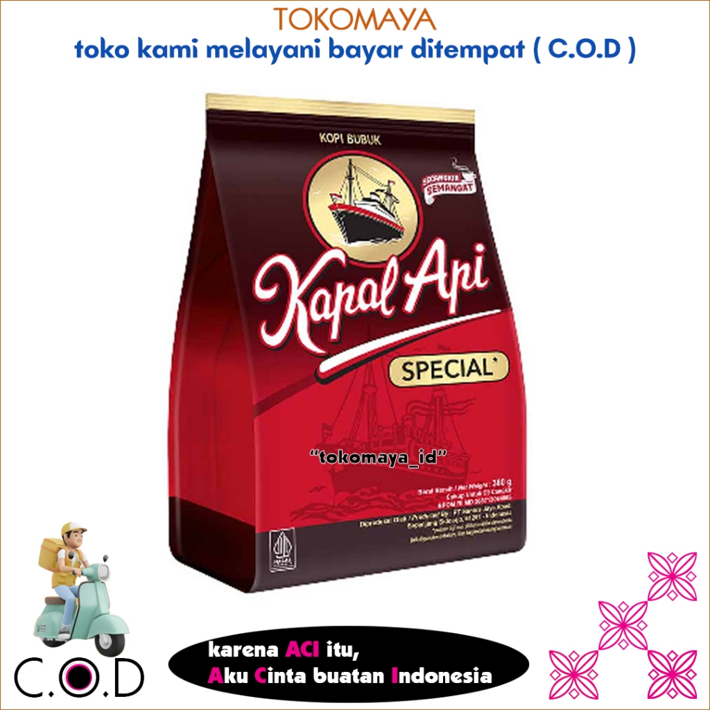 KOPI KAPAL API 380 GR | KAPAL API KOPI BUBUK SPESIAL TANPA GULA | KAPAL API KOPI BUBUK HITAM TANPA G