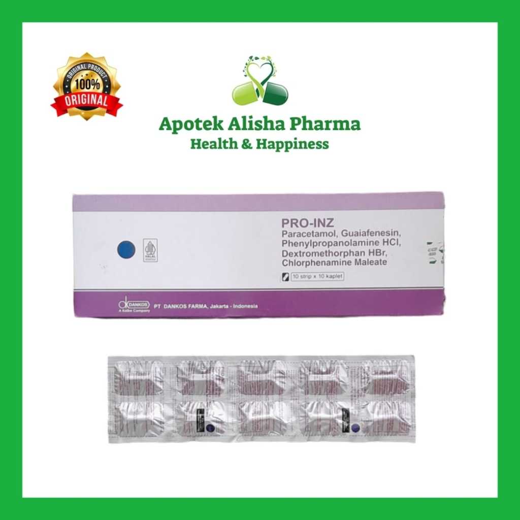 Pro-Inz Tablet Strip isi 10 Kaplet - Pro Inz Obat Batuk Flu Demam