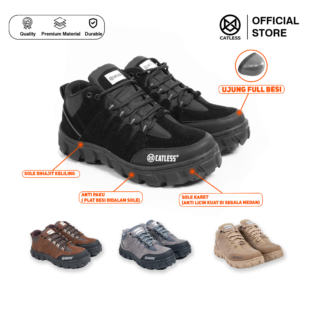 CATLESS - Sepatu boots safety Gunung Pria Wanita Unisex I Everest Sepatu Hiking Touring Outdoor