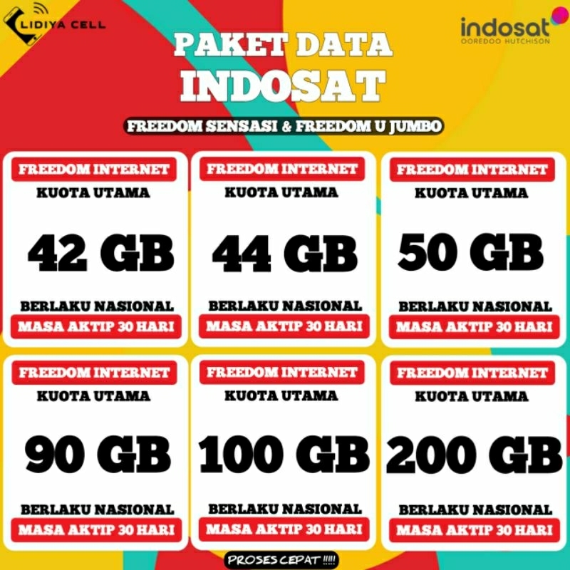 PAKET DATA IM3 INDOSAT FREEDOM SENSASI & FREEDOM U JUMBO SUPER MURAH PROSES CEPAT