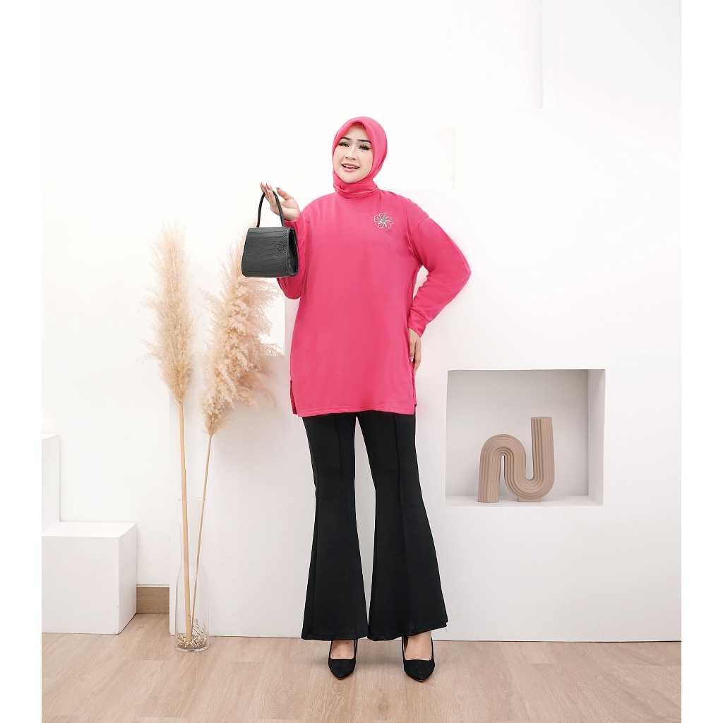 Celin Coleection Kaos Wanita Lengan Panjang / Kaos Oversize / Kaos Polos Wanita