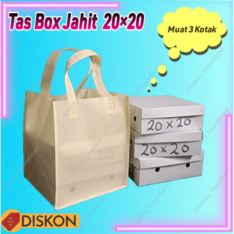 

(isi 12 pcs) Handle Box Jahit 20x20 |Tas Kotak Nasi HBG |Harga per lusin