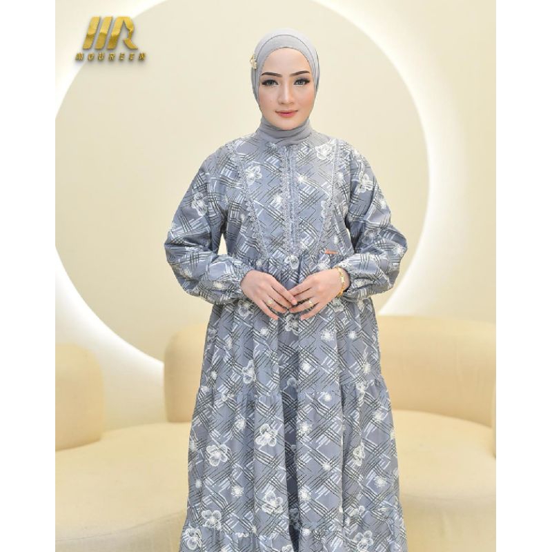 katun bordir timbul full furring terbaru-gamis katun bordir import-gamis wanita muslimah cod