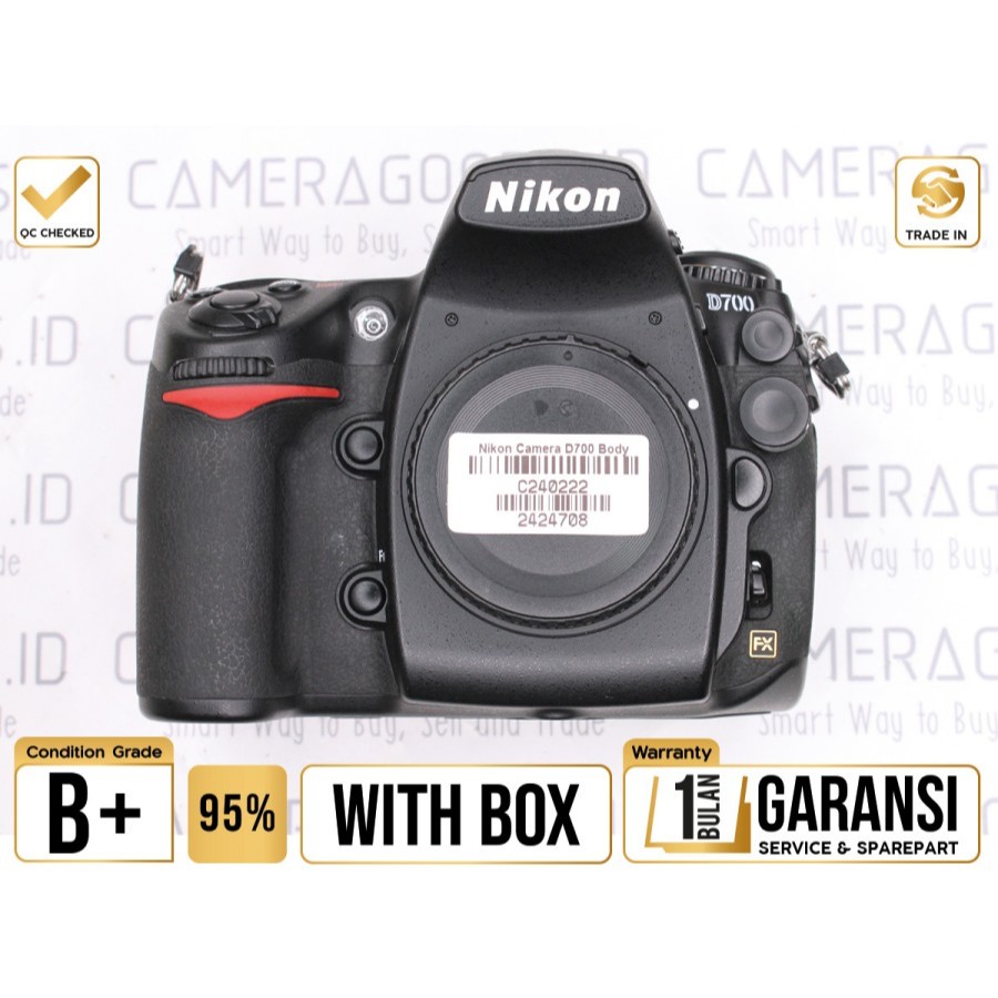 Nikon Camera D700 DSLR Full Frame Body Only - Grade B+ - C240222 Kamera Profesional Digital SLR Used