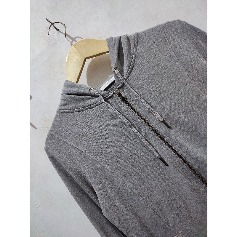 Hoodie Zipper Giordano Basic Grey