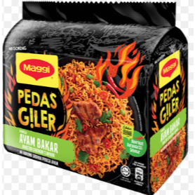 

Mie Goreng Maggi Pedas Giler Rasa Ayam Bakar 1 Pack Isi 5 Bungkus