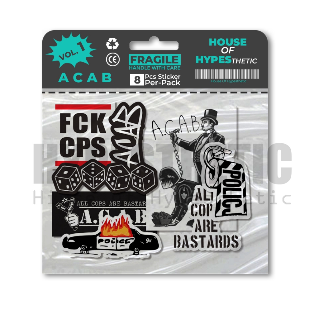 

Sticker ACAB Skateboard Police Streetwear Aesthetic Case Handphone Laptop Tumblr Custom Skateboard FVCK COPS A.C.A.B || ACAB VOL.1