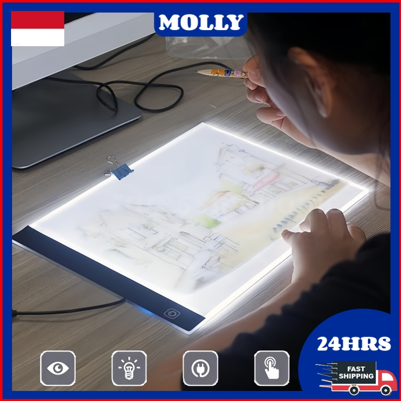 

（COD）A3/A4 LED Drawing Tracing Board Stensil Board Papan Jiplak Gambar LED Anak & Dewasa Copy Board Papan LED Light Pad Ultra Slim