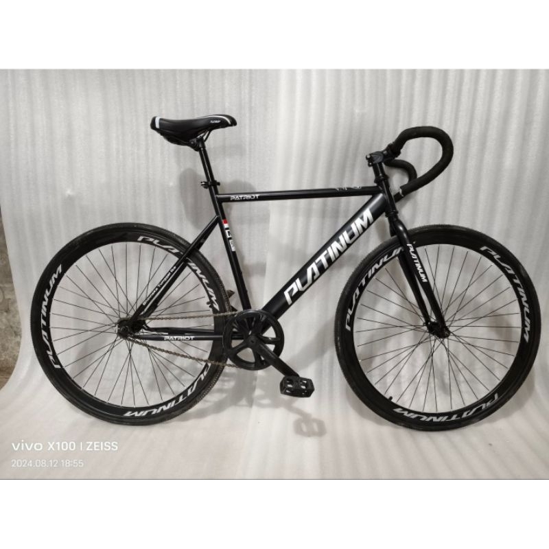 Sepeda Fixie Platinum X EG Fullbike torpedo stang balap