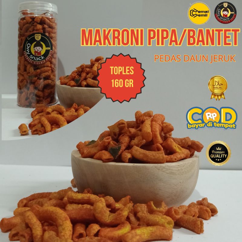 

Makaroni Pipa Makaroni Bantet Pedas Daun Jeruk Toples 160gram by Cemal Cemil