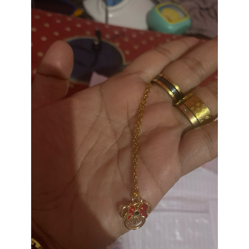 kalung kate spade gold merah minie original