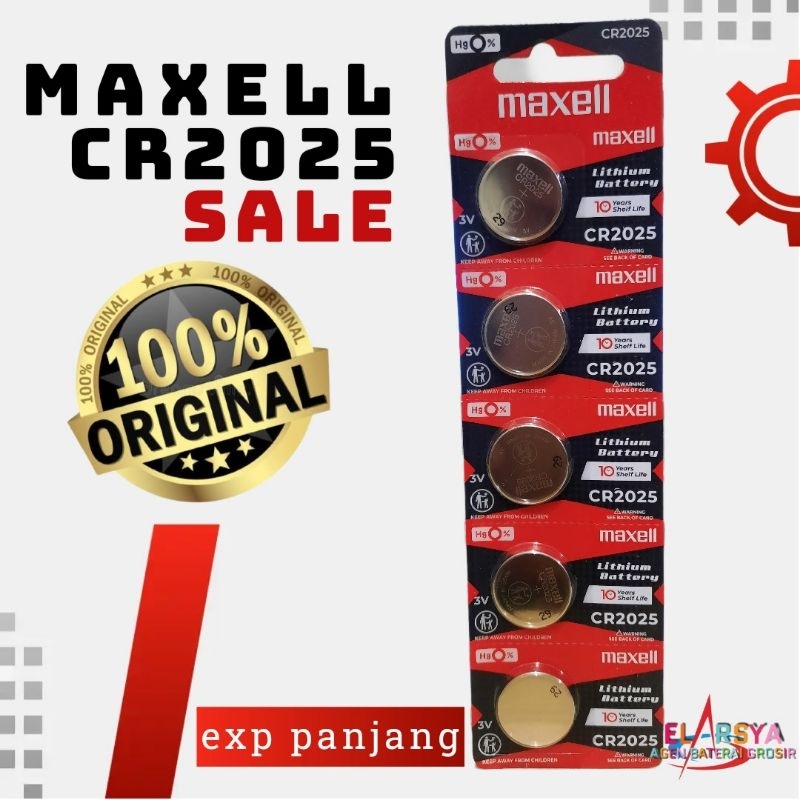Baterai CR2025 Original Maxell Original japan Lithium Battery 3 Volt batrai CR 2025