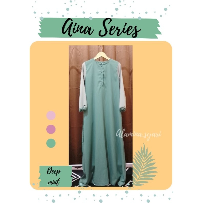 Gamis Aina Series by Alamina.Syari | Gamis Simple | Gamis Syari | Gamis polos