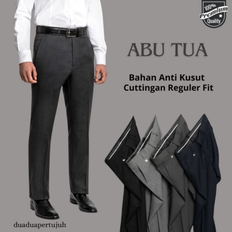Celana Formal Pria Standar Reguler Kain Twis