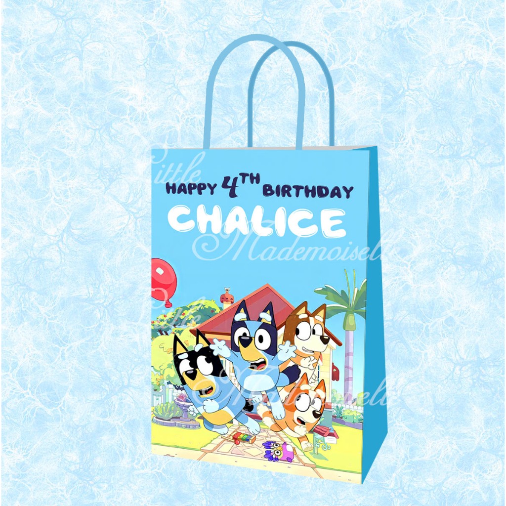 

Tas Ulang Tahun Anak / Goodie Bag Anak / Paper Bag Blue bingo dog
