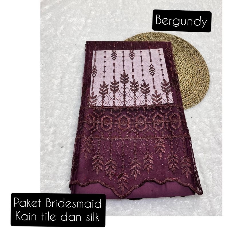 TYH Kain Bridesmaid Paket / Paket Bridesmaid Dress (Brokat Tile + Satin Velvet ) / Kain Bridesmaid /